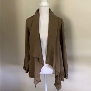 Forever 21 Draped Open Front Olive Green Jacket